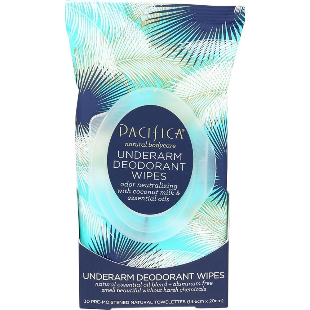 Pacifica 30pc Coconut Milk Underarm Aluminum Free Single Use Deodorant Wipes
